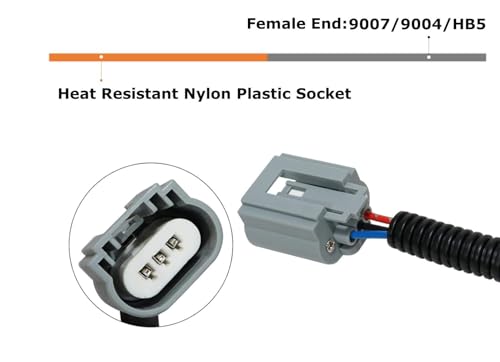 image for (2) iJDMTOY 9004 9007 HB5 To H13 9008 Pigtail Wire Wiring Harness Adap
