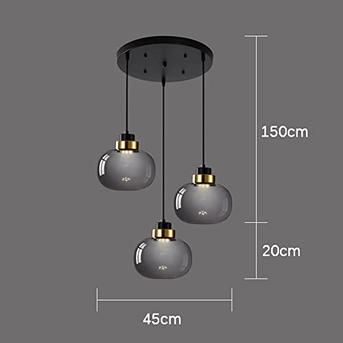 Lampadario di moda Lampadario in vetro fumé