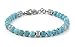 10:10 Bracelet avec Pierres Turquoise de 6 mm, Perles en Acier Inoxydable, Bracelet très résistant fabriqué en Italie