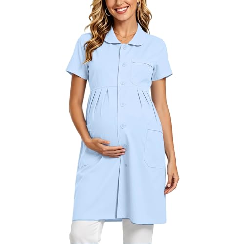 Uniforme d'infirmière manches courtes avec boutons d'allaitement