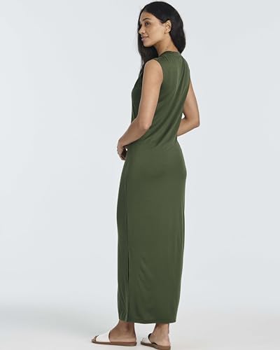 Image of Real Essentials 3 Pack: Women's Maxi Tank Dress | Sleeveless Casual Long Lounge Dress (Plus