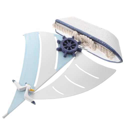TOVINANNA Adorno de Barco de Vela Mediterráneo para Decoración Náutica Modelo Miniatura y Esculturas Modernas, Adecuado para Fiesta Verano y Decoración de Oficina