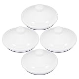 DOITOOL 4 pezzi Coperchi Smaltati per Tazze Copri Tazzine Ceramica Retro Coperchio per Tazza Mug Antiperdita e Riutilizzabile per Tè e Design Compatto e Facile da Pulire