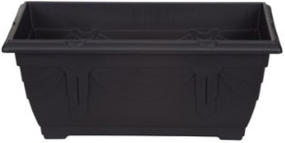 shopior Venetian Window Box Planter Pot– Durable Rectangle Plastic Outdoor Planters for Home & Garden | Planting Trough for Windows (Black - Pack 1, 40cm - (Window Box))
