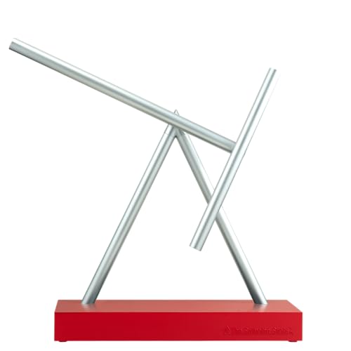 The Swinging Sticks Kinetic Energy Sculpture - Desktop Replica Version (Silver/Red)