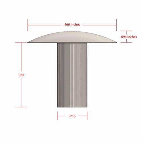 Metal Magery MM-3/16-3/8ALUMINUMBRAZIER 3/16 Inch Diameter X 3/8 Inch Length Solid Aluminum Brazier Head Rivets thumb #1