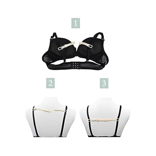 Image of Bra Strap Clips,12 Bra Clips and Bra Straps Holder Women's Black,White,Beige for Full Cup Size