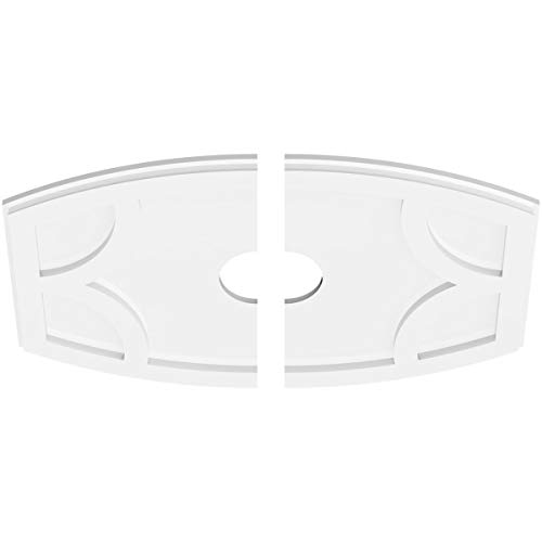 Image of Ekena Millwork CMP26X17KY2-04000 Kailey Architectural Grade PVC Contemporary, Two Piece Urethane Ceiling Medallions 26 inchW x 17 3 /8 inchH x 4 inchID x 14 inchC x 1 inchP