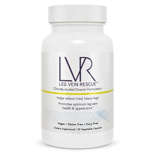 Clinically Studied Diosmin Varicose Vein and Leg Circulation Support 30 Day Supply - Spider Veins & Leg Edema Relief Citrus Bioflavonoids Natural Health Supplement (30 Capsules)
