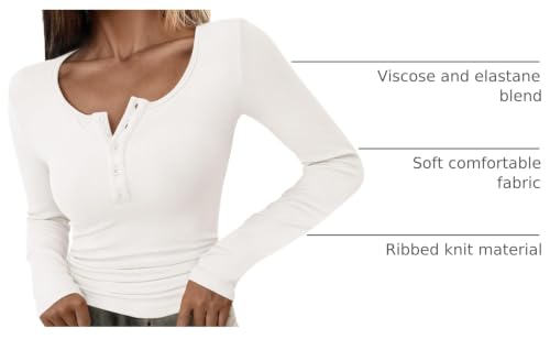 Image of PRETTYGARDEN Women's Fall Long Sleeve Henley T Shirts