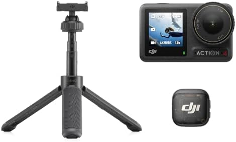 （08:30時点） DJI Osmo Action 4 + DJI Mic 3トランスミッター、4K/120fps防水アクションカメラ、iPhone／カメラ／Android用ワイヤレスマイク、コンパクト、軽量、ラベリアマイク、32-bitフロート、アウトドア、アドベンチャー