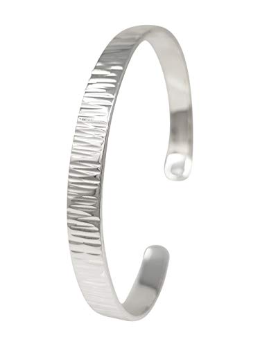 Bracelet jonc en argent sterling 925 strié à offrir pour femme