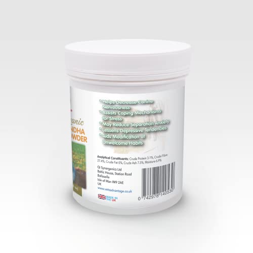 Vet's Advantage Ashwagandha Calmer For Dogs - Pure Herbal Support for Anxious Excitable Dogs who are Easily Stressed (250 grams) - Image 3
