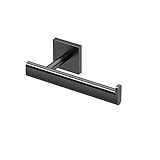 Gatco 4053MX Elevate Bathroom Single Post Euro Style Toilet Paper Holder, Matte Black