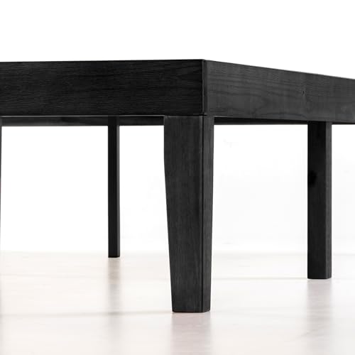 Mellow Naturalista Classic 16 Inch Solid Wood Platform Bed with Wooden Slats, Black, Twin