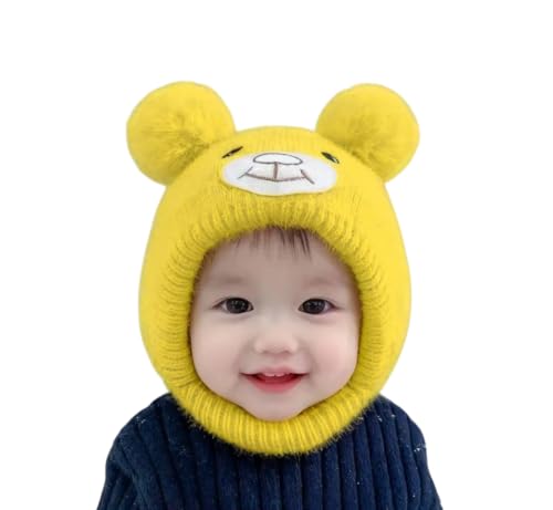 Image of Richmen Baby Boys Girls Winter Knit Cap Hat Soft Fleece Woolen Hat | Monkey Cap with Cute Ear Details Unisex Kids Winter Hat (1 to 8 Years)