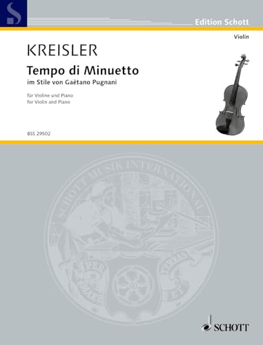 Tempo di Minuetto: in the style of Gaetano Pugnani. No. 14. violin and piano.