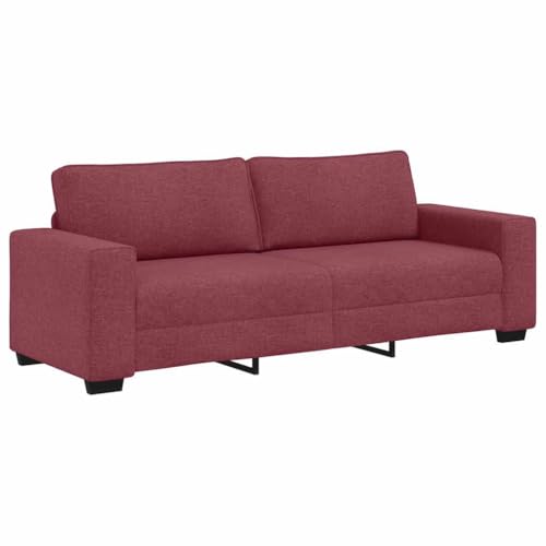 Qnhdfrt 3er Sofa Set Weinrot mit 2-Sitzer 3-Sitzer und Sessel in Samtoptik Polyestergewebe Metall Holzrahmen Bequeme Lounge Möbel für Wohnzimmer Jugendzimmer Büro Balkon – Bild 7