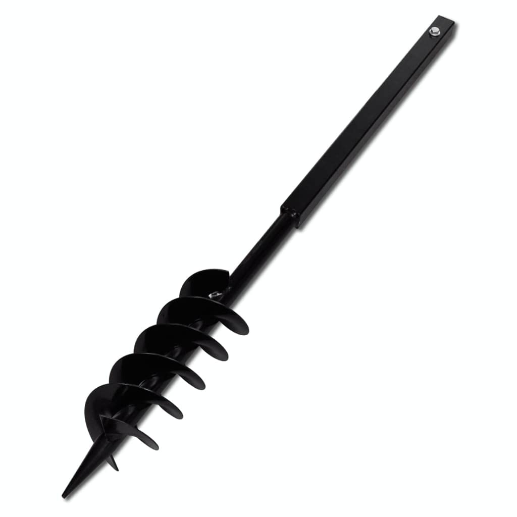 vidaXL Ground Drill Handle Auger Bit 3.94" Black Double Spirals Steel Tools