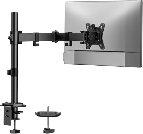 HUANUO Single Monitor Mount, Monitor Arm for 13”-32” Monitors up to 17.6 lbs, Adjustable Stand...
