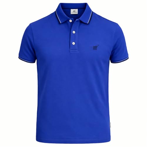 P626128 POLO UOMO HENRY COTTON'S IN COTONE PIQUET MEZZA MANICA CON PROFILO A CONTRASTO