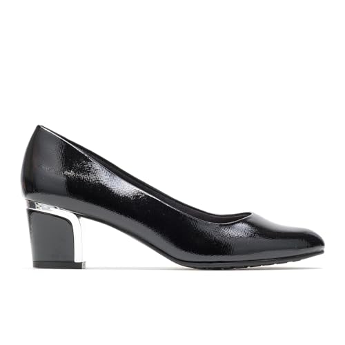 Soft Style womens Deanna Pump, Black Cross Hatch Patent, 7.5 Wide US2