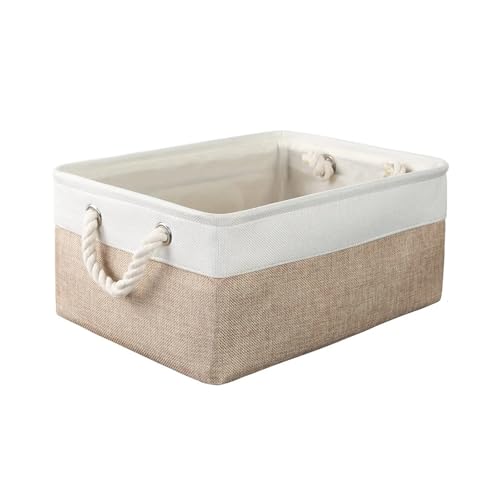 QWWQYDY Cestas Almacenaje Cestas de almacenamiento y cestas de tela, cesta decorativa, caja de almacenamiento, contenedor cúbico con asas for armarios, estantes y garajes.