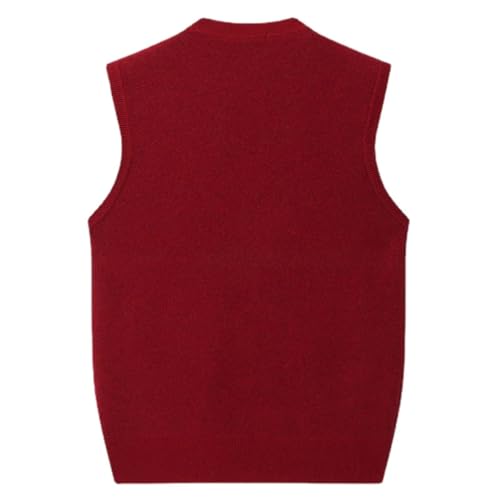 Men's Fashion Vest Cashmere Knitted Sleeveless Sweater Cardigan Single Breasted Waistcoat2