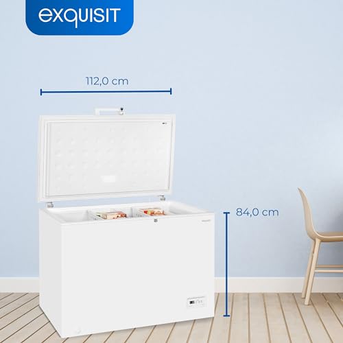 Foto von Exquisit Gefriertruhe GT320-HE-041D weiss | Nutzinhalt: 308 L | 2-in-1 Gerät | Schnellgefrieren | 4*-Gefrieren | Rollen
