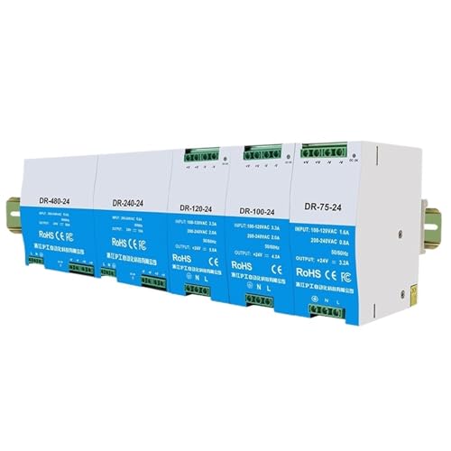 Din-rail DR-75 100W/120W/240W/480W Switching Power Supply Input 200-240VAC Output 12V 24V 36V 48V(24V,DR-120)
