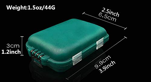 2X Small Hard Fishing Tackle Box Portable Case Hooks Lure Baits Storage Box Containers For Storing Swivels Jigs Hooks Sinker,10 Compartments (Green) #TOP1