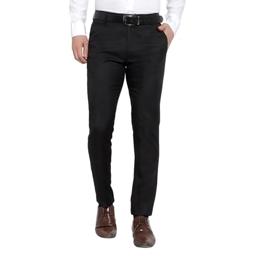 Image of Men's Reguler Fit Polycotton Trouser Pant's Formal Trouser Casual Trouser Pant (in, Numeric, 30, Regular, Blacks)
