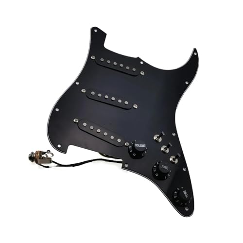 Kit micro pickguard SSS Alnico 5 pré-câblé pour guitare électrique bobine unique noir