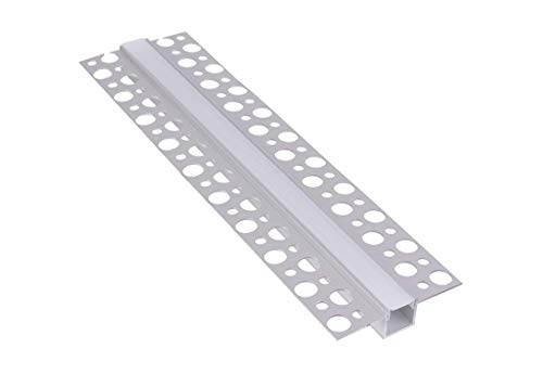 2m LED gipsplaatprofiel aluminium profiel inbouw inbouw (180) voor LED-strips incl. afdekking (2m + afdekking mat)