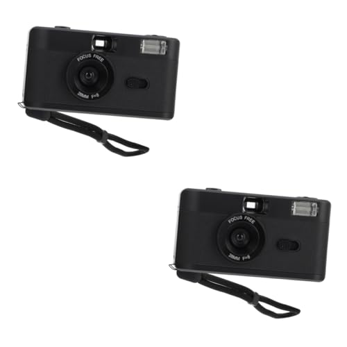 Angoily 2 Pcs Abs Vintage Camera 35mm Reusable Film Camera Built-in Flash No Battery for Family