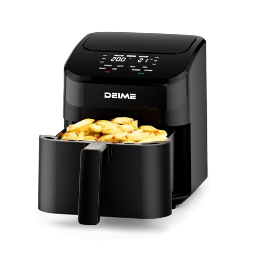 Image of DEIME Air Fryer 4.5 Qt, Small Airfryer Digital Space Saving Compact, Bake, Reheat, Roasts for Quick Easy Meals, Mini Compact & Quiet, Nonstick & Dishwasher Safe Basket (Black-4.5QT)