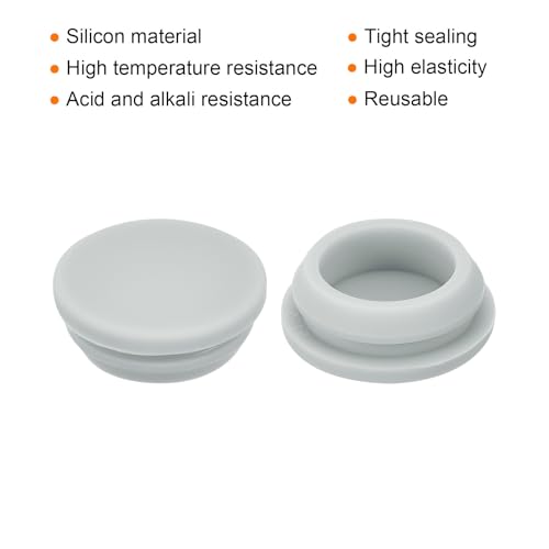 Image of MECCANIXITY 6pcs Silicone Snap in Locking Hole Plugs,21mm /0.8 Inch Mounting Diameter Narrow Groove Width 2.5mm Panel Seal Cover Round for Kitchen Bulkheads Waterproof Sealing Plugs Grey