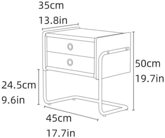 Modern Nightstand with Stainless Steel Legs - Double-Layer Drawer Side Table for Living Room, Bedroom, or Office - Versatile Multi-Purpose Furniture