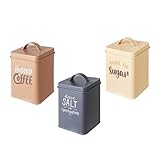 Photo Gallery dc casa set 3 barattoli di latta – contenitori da cucina per sale, caffè e zucchero – design elegante e funzionale Photo Gallery dc casa set 3 barattoli di latta – contenitori da cucina per sale, caffè e zucchero – design elegante e funzionale