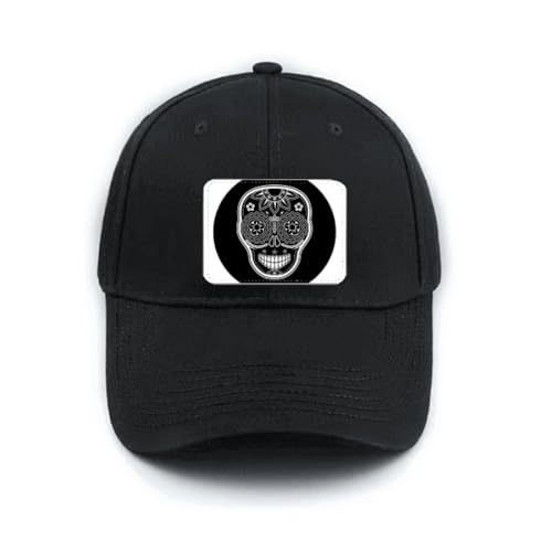 Casquette de baseball noire réglable protégeant du soleil motif Mexico Day of Dead