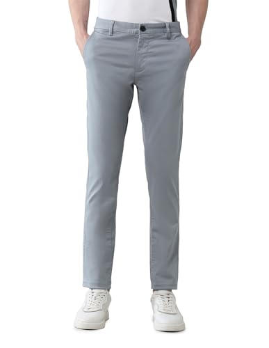 Image of Satin Slim fit Textured Trousers