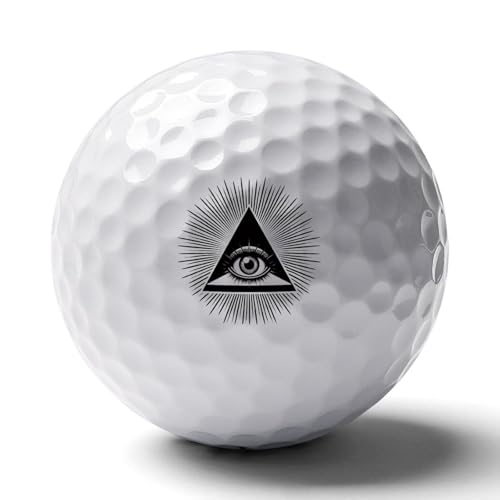 Triangle with All Seeing Eye Practice Golf Ball Realistic Feel and Long Lasting Limited Training Balls Gifts for Men Women