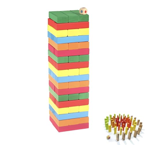 Outdoor Game Giant Garden Games for Kids and Adults Giant Outdoor Games for Family Game Nights and Garden Parties 54-Piece Colourful Stacking Set with Portable Storage