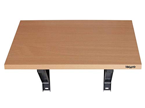 Image of TEKAVO - Wood Finish Wall Hanging Table /Folding Table /Dining Table /Drop-Leaf Table /Wall-Mounted Computer Table /Double Support Side Table (Beige) - (80 cm x 50 cm) - 100% Made in India