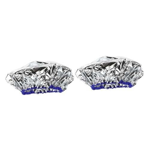 PATKAW 2 Piezas gorra de para el cabello champú blindaje gorro calentado gorro termico Gorro para capilares tapas de papel de aluminio suministro de salón Silver