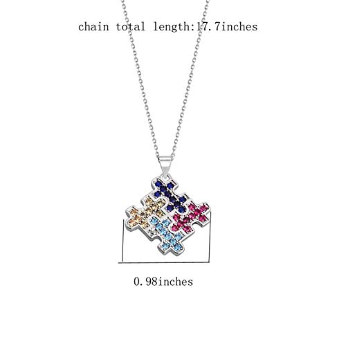 Autismo consapevolezza Puzzle Lariat Collana