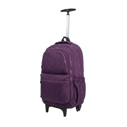 Mochila Escolar de Rodinha, Juvenil, Feminina Masculina. (Roxo)
