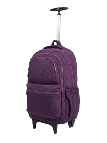 Mochila Escolar de Rodinha, Juvenil, Feminina Masculina. (Roxo)