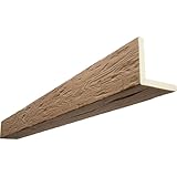 Ekena Millwork BMHH2C0120X120X240TF 2-Sided Hand Hewn Endurathane Ceiling Faux Wood Beams, 12-in. W x 12-in. H x 20-ft. L, Toffee