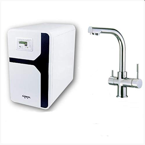 Depurtek   Osmosis Inversa Compacta NT02 | Grifo de 3 vías | Alta Capacidad 75 GPD, Fácil Instalación | Bomba Presión, Depósito Acero 8 Litros | Detector Fugas | Medidor TDS | Auto Limpieza Filtros